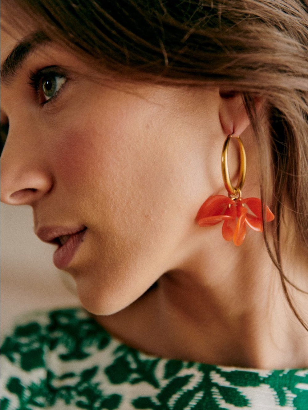 Sézane Flora Hoops -orange and gold
